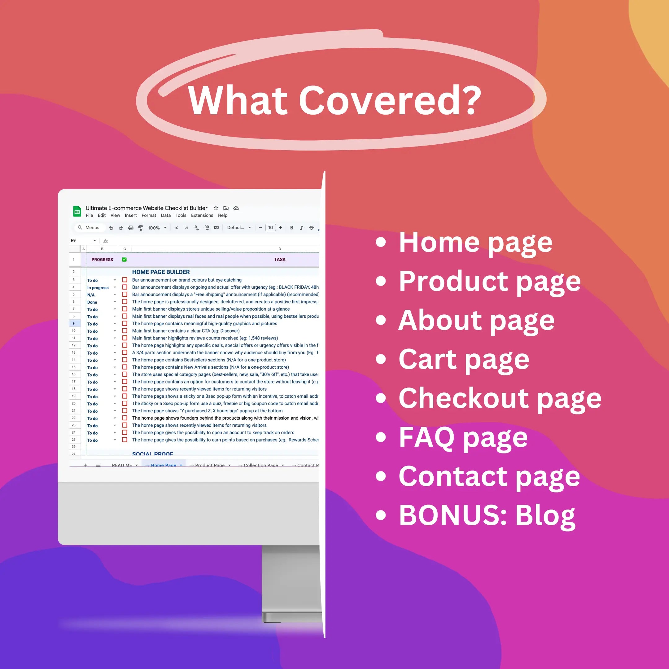 Ultimate E-commerce Website Checklist Builder