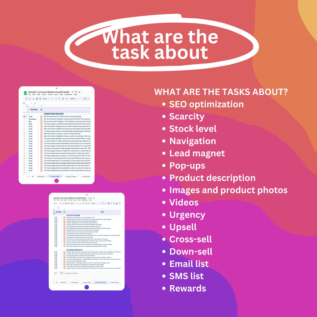 Ultimate E-commerce Website Checklist Builder